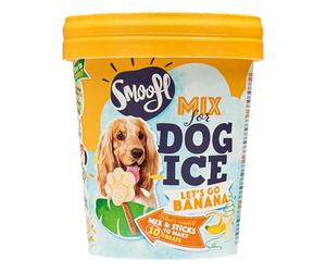 Smoofl Premium Dog Snacks: Ice Cream for dogs as a snack to cool down in summer and as a healthy dog treat with refreshing effect, dog ice cream with banana flavour