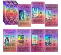 Smoostart Holographic Tarot Cards with Meanings on Them, Tarot Cards Deck with Guidebook for Beginners, Keywords, Element, Planet, Yes or No (Pink)