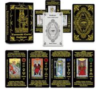 Smoostart Italian Tarot Cards with Meanings, Tarot Cards Deck with Guidebook for Beginners, Keywords, Element, Planet, Zodiac, Chakra, Yes or No, Musical Pitch, Numerology, Hebrew Alphabet