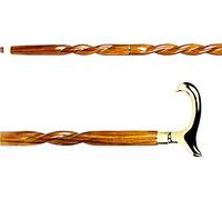 Smooth 37 inch Plain Polished Derby Brass Handle Style Wooden Shaft Walking Cane Stick Victorian Style Gift
