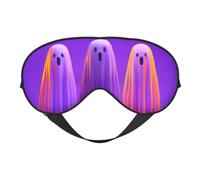 Smooth 3D Ghosts Neon Purple Sleep Mask | Eye Sleep Shade Cover Blocks Light For Airplane Travel Nap Meditation