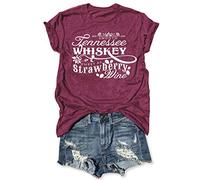 Smooth As Tennessee Women Vintage Country Shirts Nashville Country Concert T Shirt Summer Casual Retro Graphic Tees Top, Red, XL