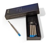 Smooth Ballpoint Pen Refills | Easy Writing with Reusable Environmental Cartridges | Pack of 5 Refills | Choose Between Nighttime Black and Royal Blue | Gift Box Included (Royal Blue Ink)