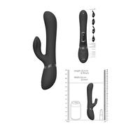Vive Chou Black Double Action Interchangable Heads Waterproof Rabbit Vibrator