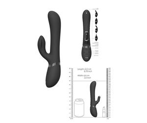 Smooth black silicone anal vaginal clitoris rabbit vibrator g-spot sex
