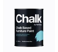 Hemway - Chalk Based Furniture Paint - Mediterranean Blue 1 L | Chalky Matt Shabby Chic Finish for Interior & Exterior Home Decor | Quick Dry & All-in-one
