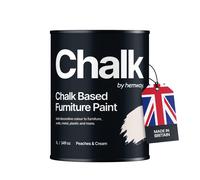 Hemway - Chalk Based Furniture Paint - Peaches and Cream 1 L | Chalky Matt Shabby Chic Finish For Interior & Exterior Home Decor | Quick Dry & All-in-one