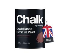 Smooth Chalky Finish Flat Matt Chalk Based Furniture Paint (Reds) Hemway Mulberry Red 1L