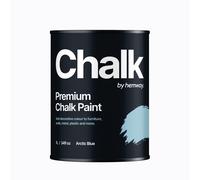 Hemway Premium Chalk Paint | Chalky Matt Shabby Chic Finish For Interior Furniture & Walls | Quick Dry & 1 Coat - Arctic Blue 1 L, Blue