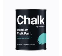 Hemway Premium Chalk Paint | Chalky Matt Shabby Chic Finish For Interior Furniture & Walls | Quick Dry & 1 Coat - Bright Teal Turquoise 1 L, Blue