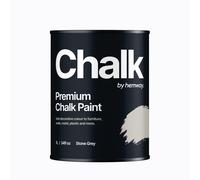 Hemway Premium Chalk Paint | Chalky Matt Shabby Chic Finish For Interior Furniture & Walls | Quick Dry & 1 Coat - Stone Grey 1 L, Grey