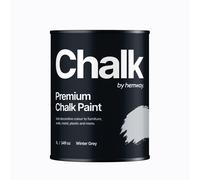 Hemway Premium Chalk Paint | Chalky Matt Shabby Chic Finish For Interior Furniture & Walls | Quick Dry & 1 Coat - Winter Grey 1 L, Grey