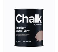 Hemway Premium Chalk Paint | Chalky Matt Shabby Chic Finish For Interior Furniture & Walls | Quick Dry & 1 Coat - Cinder Blush Pink 1 L, Pink