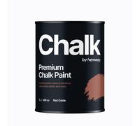 Hemway Premium Chalk Paint | Chalky Matt Shabby Chic Finish For Interior Furniture & Walls | Quick Dry & 1 Coat - Red Oxide 1 L, Red