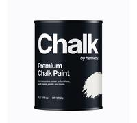 Hemway Premium Chalk Paint | Chalky Matt Shabby Chic Finish For Interior Furniture & Walls | Quick Dry & 1 Coat - Off White 1 L, White