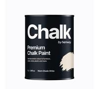 Hemway Premium Chalk Paint | Chalky Matt Shabby Chic Finish For Interior Furniture & Walls | Quick Dry & 1 Coat - Warm Shade White 1 L, White