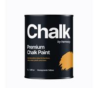 Hemway Premium Chalk Paint | Chalky Matt Shabby Chic Finish For Interior Furniture & Walls | Quick Dry & 1 Coat - Honeycomb Yellow 1 L, Yellow