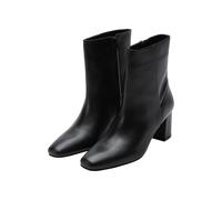 Smooth Cowhide Leather Ankle Boots Women COMMA Noir 42