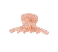 Smooth Edge Hair Fastener, Mini Octopus Jaw with High Elasticity Spring, Acetic Acid Pearlescent Accessory for Thin Strands, Compact Size Broken Style Clamp, Elegant Mother-of-pearl Finish Pink