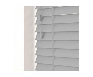 Smooth Finish Faux Wood Venetian Blinds With Strings 120Cm Drop X 140Cm Width Dove Grey Smooth