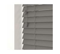 Smooth Finish Faux Wood Venetian Blinds With Strings 120Cm Drop X 150Cm Width Smooth Grey Smooth