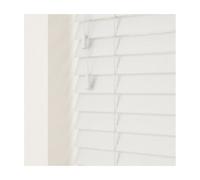 Smooth Finish Faux Wood Venetian Blinds With Strings 120Cm Drop X 150Cm Width Ultra White Smooth