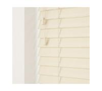 Smooth Finish Faux Wood Venetian Blinds With Strings 120Cm Drop X 70Cm Width Creme Smooth