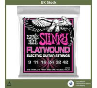 Smooth Flatwound Electric Guitar Strings 9-42 Gauge Ernie Ball Slinky 1 Set