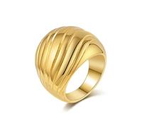 Smooth French Titanium Steel Ring for Women with Exaggerated Personality, High End, Versatile Stainless Steel Handmade Jewelry