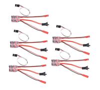 Smooth Functionality 30A Brushed ESC for Multirotor Aircraft, 5pcs Micro Brush Speed Controller for 1/16 RC Cars, Red, #611