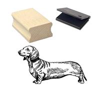 “Smooth Haired Dachshund” - Design Stamp with Ink Pad - Scrapbooking - Embossing - Handicrafts - Dog