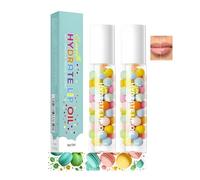 Smooth Hydrate Lip Oil Anti-Cracking Gloss Set with Long-Lasting Lightweight Tint - Nourishing Formula Moisturises Dry Lips for Smooth Soft Care, 5ml Macaron-Inspired Design, Reduces Lines