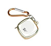 Smooth Keychain Tape Measure, Clear Scale, Automatic Retraction ergonomic | For architects, builders, carpenters & DIY enthusiasts, 2m/6.5ft, Easy to carry(Gold)