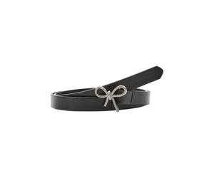 Smooth Leather Belt with Bow-Shaped Buckle Women COMMA Noir L
