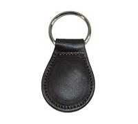 Smooth Leather Tear Drop Key Fob Keychain, Brown