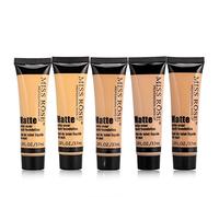 Smooth Makeup Base Face Liquid Foundation, Liquid Makeup Base Natural Coverage for Whitening Moisturizing, Matte Wear Concealer Sun Block Cream 37ml(4#)