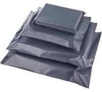 Smooth Papers 100 Pcs Grey Plastic Mailer Bags - Self-Seal, Tear-Proof, Lightweight Shipping Envelopes - Postal Packaging Bags (6x9, 9x12, 10x14, 12x16 Inches) - 4 Size Multipack