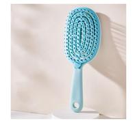 Smooth Plastic Comb Double-Layer Detachable Fluffy Styling Comb Home Massage Air Cushion Curved Detangler Hairbrush detangling(Blu)