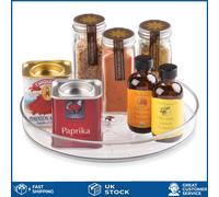 iDesign Rotatable Spice Rack, Small Plastic Kitchen Cupboard Storage for Spices and Condiments, Rotating Spice Jars Holder for Kitchen and Pantry, Clear