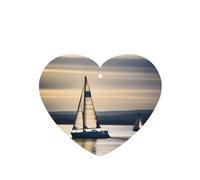 Smooth Sailing Pattern Car Air Fresheners 4 Pcs Heart Shape Hanging Aromatherapy Tablets Scented Fresheners For Bedroom Bathroom
