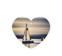 Smooth Sailing Pattern Car Air Fresheners 6 Pcs Heart Shape Hanging Aromatherapy Tablets Scented Fresheners For Bedroom Bathroom