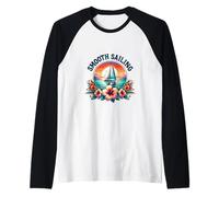 Smooth Sailing Summer Vacation Sailing Boat Lover Raglan Baseball Tee