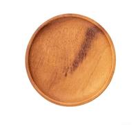 Smooth Sanded Round Walnut Tray for Serving Hot Beverages Cold Snacks Fruits and Acting as a Compact Desktop Organizer (15cm)