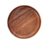 Smooth Sanded Round Walnut Tray for Serving Hot Beverages Cold Snacks Fruits and Acting as a Compact Desktop Organizer (20cm)