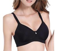Smooth Seamless Thin Mastectomy Bra Women's Post Surgery Bra Wireless Comfort Daily Bra Breast Prosthesis Support Bra(Black,B_42/95)