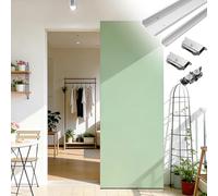 Smooth & Silent Trackless Sliding Ghost Door Kit, Sliding Closet Door Track Guide for Room Divider, Invisible Soft Close Barn Door Hardware(158cm/62.2in)