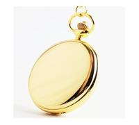 Smooth Silver Pendant Pocket Watch Modern Arabic Number Analog OEM Clock Men and Women Fashion Necklace Chain Unisex Gift(Gold)