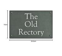 Smooth Slate Green House Signs, Personalised With Your House Name/Number (255mm x 100mm x 10mm)