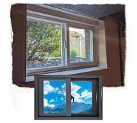 Smooth Sliding Aluminum Window - Lockable Slider Window with Tempered Glass - Flush-Mount Ventilation Window for Basement, Bathroom, RV, Garage(Black,32x24in/80x60cm)