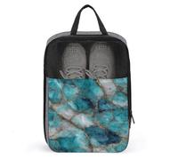 Smooth Soft Turquoise Polished Marble Shoe Bag for Travel Daily Use Anti-dust Storage Carrier Golf Shoe Pouch